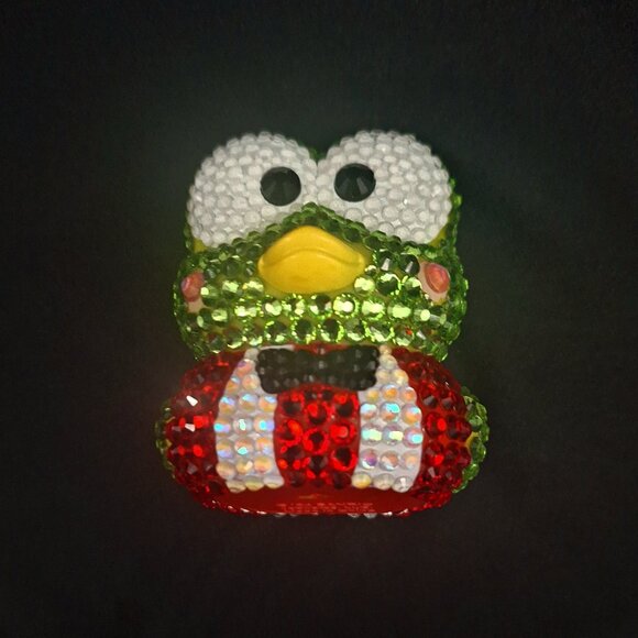 Keroppi Bling Rubber Duck, Hello Kitty Friends, Bedazzle Keroppi, Unique Gift - Picture 5 of 6